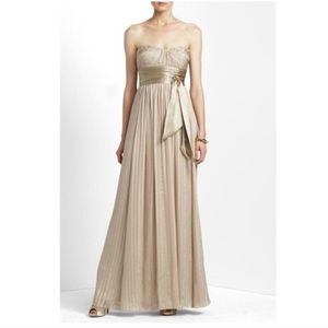 BCBGmaxazria Alicia pleated silk  gown